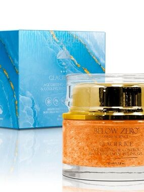 Below Zero Glacier Ice Facial Peeling Gel - Orange & Gold Jar